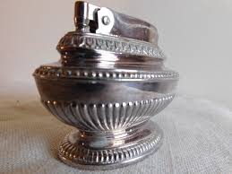 Vintage Ronson Queen Anne Silverplate Table Lighter Newark Nj Patent 2481195 Isqueiro