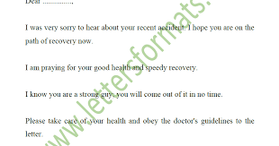Letter Of Sympathy To A Friend Who Had An Accident Sample