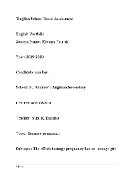 English A Sba Pdf Teenage Pregnancy Postpartum Depression
