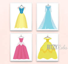 Disney Princess Nursery Girl Art Print Set Of 4 Belle Cinderella Rapunzel Frozen Elsa Snow White Kid Princess Nursery Princess Girl Nursery Girl Nursery