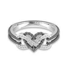 Love You Forever Promise Ring With Infinity And Heart Designer Jewelry Heart Infinity Ring Infinity Ring Wedding Heart Shaped Rings