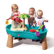 You can spin around the water wheel carousel or even pump the guyser to watch the water. Splish Splash Seas Water Table Kids Sand Water Play Step2