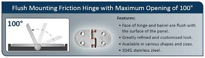 Two way keyhole allows lock to be mounted inside door or drawer. Gemlux Friction Hinges