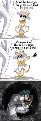 I Mean Just Look At Heaven S Door The Funniest Part That This Cutie Is One Of The Most Powerful One Too In My O Jojo Bizzare Adventure Jojo Anime Jojo Bizarre