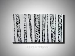 Black And White Birch Tree Wall Art Birch Tree Wall Art White Birch Acrylic Painting On Canvas Etsy Tree Wall Art Monochrome Decor Tree Painting