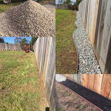 Rock Against The Fence Modern Design Design Fence Fence Backyard Fence Design Fence Diy Backyard Fences Backyard Landscaping Designs Backyard
