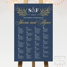 Subtle Gold Wedding Seating Chart