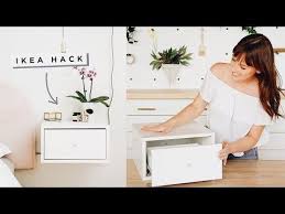 Today It S Kelsey Here To Teach You How To Hack A Ikea Kallax Insert Into Two Floating She Floating Nightstand Ikea Floating Nightstand Diy Floating Nightstand