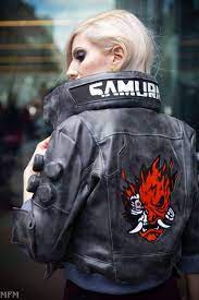 Cyberpunk 2077 Jacket Character V Samurai Light Up Bomber Leather Jacket Gaming Jackets Jackets Leather Bomber Jacket