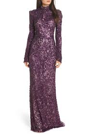Women's sequin evening gown in wine. Mac Duggal Long Sleeve Sequin Column Gown Nordstrom