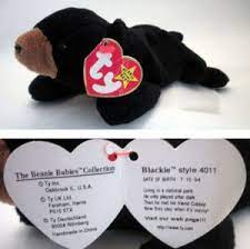 Ty Beanie Baby Blackie The Bear Black Style 4011
