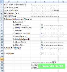 Demikian diungkapkan ketua fkgh kabupaten pelalawan, m jais. Contoh Slip Gaji Guru Honorer Sd Word Guru Paud