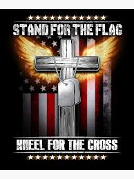 Stand For The Flag Kneel For The Cross National Day Photographic Print By Ddesigner Redbubble American Flag Wallpaper Patriotic Pictures Flag