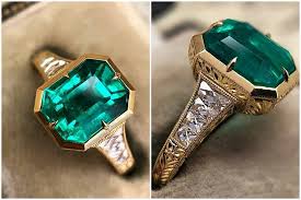 Custom Colombian Emerald Ring By Cvb Custom Jewelry Emerald Ring Vintage Emerald Ring Bridal Jewelry