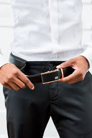 Men S Genuine Leather Ratchet Buckle Belt Black Black And Gold Buckle Black Leather Belt Black Leather Genuine Leather Belt