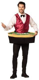 Poker Dealer w. Table Halloween Costume, Adult One Size