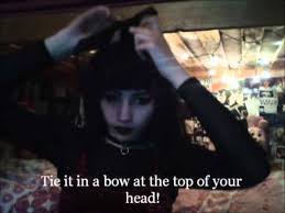 Full length portrait of blonde girl wearing corset and long black gown. Cute Goth Hairstyles For Longer Hair Youtube