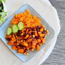 Assiette Healthy Aux Patates Douces Et Haricots Rouges Les Recettes De Julie Gri Recette De Julie Haricot Rouge Haricot