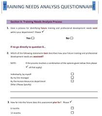 Training Needs Analysis Questionnaire Template In 2020 Analysis Questionnaire Template Training Evaluation Form
