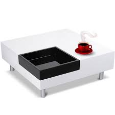 Buy black high gloss table and get the best deals at the lowest prices on ebay! White Black Modern Coffee Table With Tray Tablet Square Buy Coffee Tables Online Discount Coffee Tables Uk