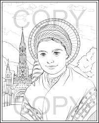 His feast day is celebrated on due to covid19 there may be delays with some mail carriers. Saint Bernadette Coloring Pages Etsy