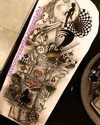Tim Burton Sleeve Tattoo Design Disney Sleeve Tattoos Tim Burton Tattoo Tattoo Sleeve Designs