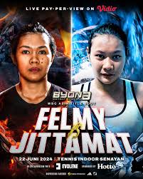 BYON COMBAT SHOWBIZ VOL.3: FELMY SUMAEHE VS JITTAMAT PHOMTA in  collaboration with @evoleneofficial Setelah memenangkan sabuk Kejuaraan  Nasional KTPI di Vol. 2 kemarin, kali ini Felmy akan membela nama Indonesia  di partai