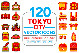 Download Tokyo City Vector Icons Graphic By Medzcreative Creative Fabrica SVG Cut Files
