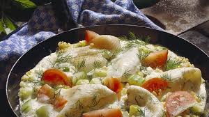 Scholle Mit Schmorgurken Und Reis Rezept Schmorgurken Rezepte Scholle Rezept