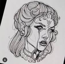 Pin By Agata Goldsztajn On 1123 Face Drawing Woman Sketch Sketches