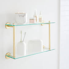 Next, look for a soap pump that plays up the chic countertop accessories. Buy Online Modern Overhang Double Glass Bathroom Shelf Now West Elm Kuwait