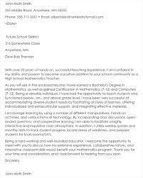 Attach a math teacher resume cover letter. Teacher Cover Letter 12 Best Sample Letters Examples