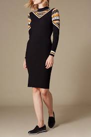 Asymmetric dress by karen millen. Womens Karen Millen Black Colour Fairisle Pattern Knit Dress Black Karen Millen Clothes Fashion