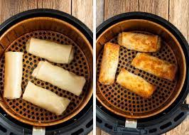 Lightly brush or spray the basket of the air fryer with oil. Air Fryer Egg Rolls Easy Egg Roll Recipe Sustainable Cooks