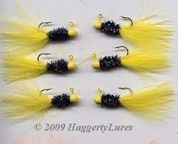 Chenille Jig Yellow Black Haggerty Lures Crappie Jigs Fishing Lures Crappie