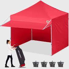 This canopy tent provides up to 100 square feet of shade. Abccanopy 20 Colours 10 X 10 Easy Pop Up Canopy Tent Instant Shelter Commercial Portable Market Canopy With Matching Side Panels Weight Bags Roller Bag Bouns Canopy Amazon De Garten