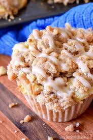 Close Up Of A Crumb Cake Muffin With Vanilla Glaze Coffee Cake Muffins Coffee Cake Cinnamon Coffee Cake Muffins