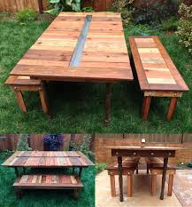 13 Diy Cooler Table Plans To Build For Outdoor Beer Drinks Or Patio Picnic Free Wooden Garden Table Pallet Furniture Outdoor Diy Picnic Table