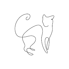 One Line Design Silhouette Wild Cat Dog Line Drawing Cat Silhouette Tattoos Geometric Cat