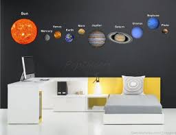 Printed Solar Planets Wall Sticker Living Room Office Printed Wall Decals Solar Planet System Su Space Decals Wall Stickers Living Room Fabric Wall Decals