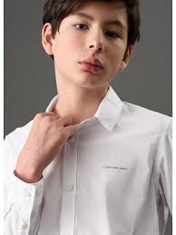Camisa Calvin Klein Infantil Lisa Manga Longa Branca