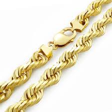 14 karat gold rope chain. Nuragold Men S 14k Yellow Gold Solid 10mm Diamond Cut Rope Chain Necklace 24 30 Walmart Com Walmart Com