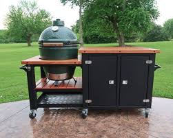 Big Green Egg Cart Big Green Egg Outdoor Kitchen Bbq Table Outdoor Cooking Area