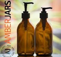 2 x 300ml Amber Glass Bottle Lotion Pump, Soap Dispenser. QUALITY EUROPEAN  MADE | eBay