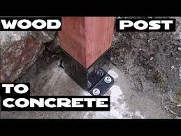 How To Attach Wood Posts X2f Railing To Concrete With Simpson Strong Tie E Z Base Youtube Concrete Porch Wood Post Fence Post Installation