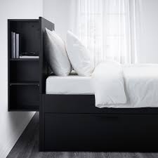 Twin platform storage bed wood bed frame with two drawers and headboard,no box spring needed (walnut). Brimnes Bed Frame With Storage Headboard Black Luroy Full Ikea