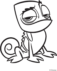 Free printable chameleon coloring pages line wild animals cute. Line Drawing Pascal Tangled Clipart Full Size Clipart 5712645 Pinclipart