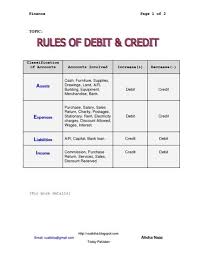 Debit And Credit Cheat Sheet Rules For Debit Credit By Bertha Bookkeeping Business Small Business Bookkeeping Accounting Basics