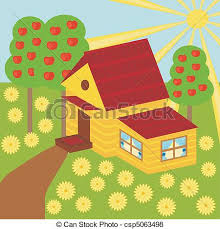 Most beautiful houses in the world. House And Garden Beautiful House And Trees Garden Bright And Bold Canstock