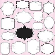 Basic Shapes Clip Art Black And White Digital Frames And Borders Commercial Use Simple Shapes Etsy Frame Clipart Digital Frame Clip Art Borders